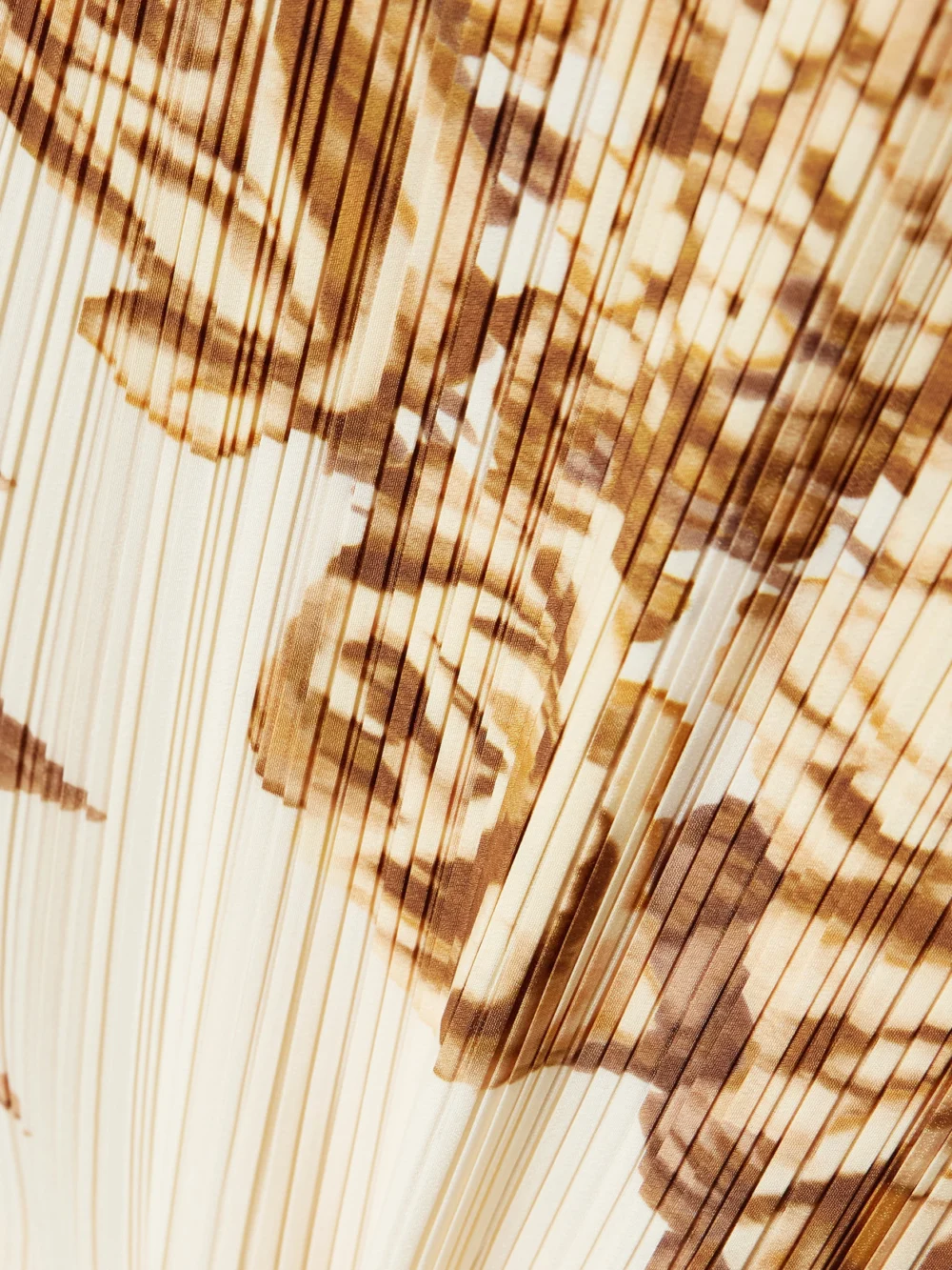Close-up detail of the Magda Butrym Strapless Floral-print Plissé-crepe Midi Dress