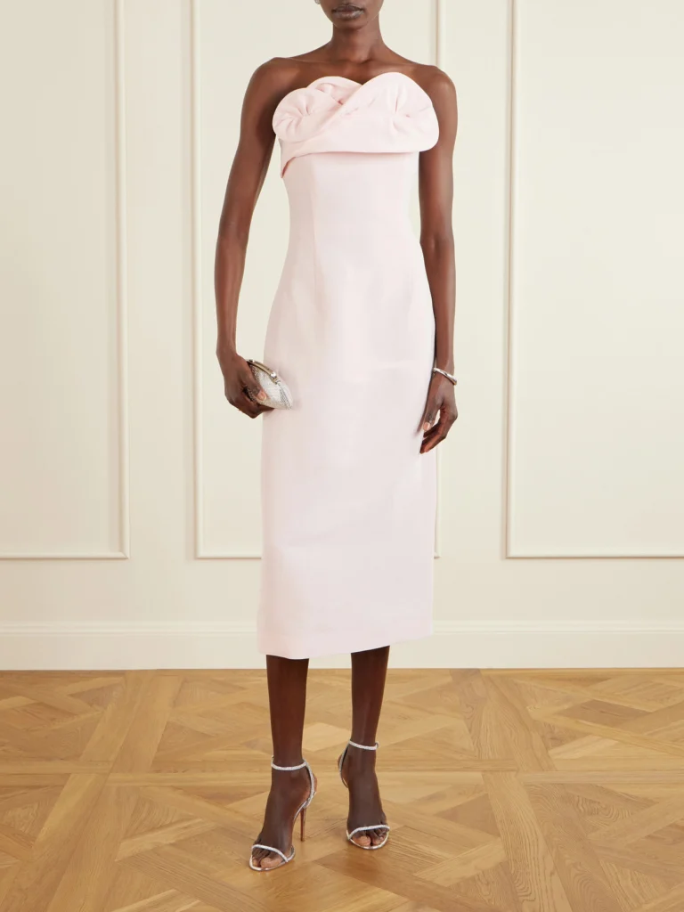 Magda Butrym Strapless Silk-crepe Midi Dress