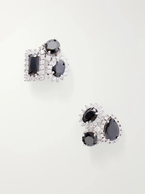 Maison Margiela Cluster Embellished Silver-tone Earrings