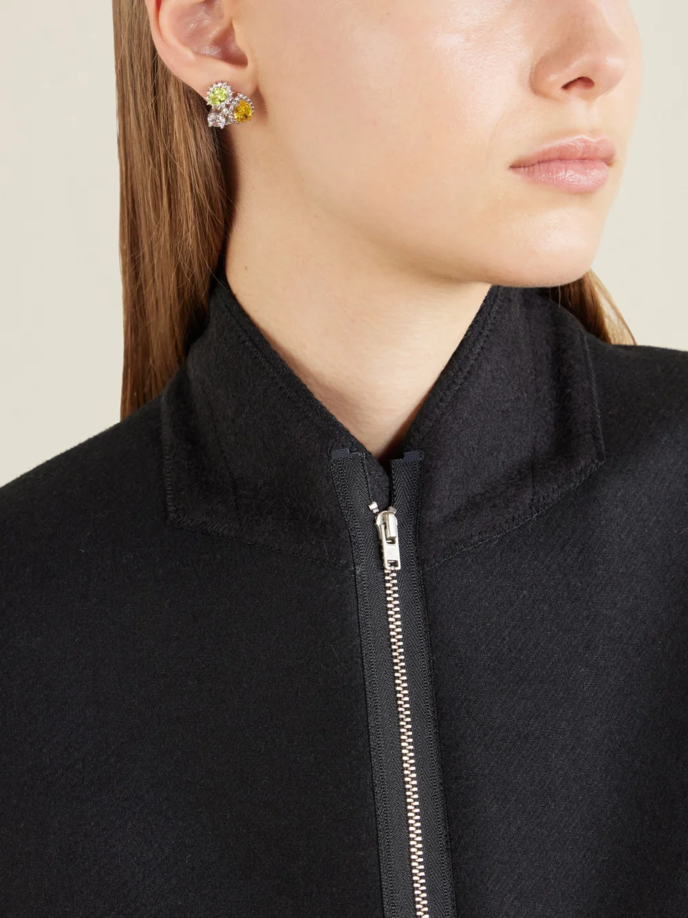 Maison Margiela Cluster Embellished Silver-tone Earrings, styled view