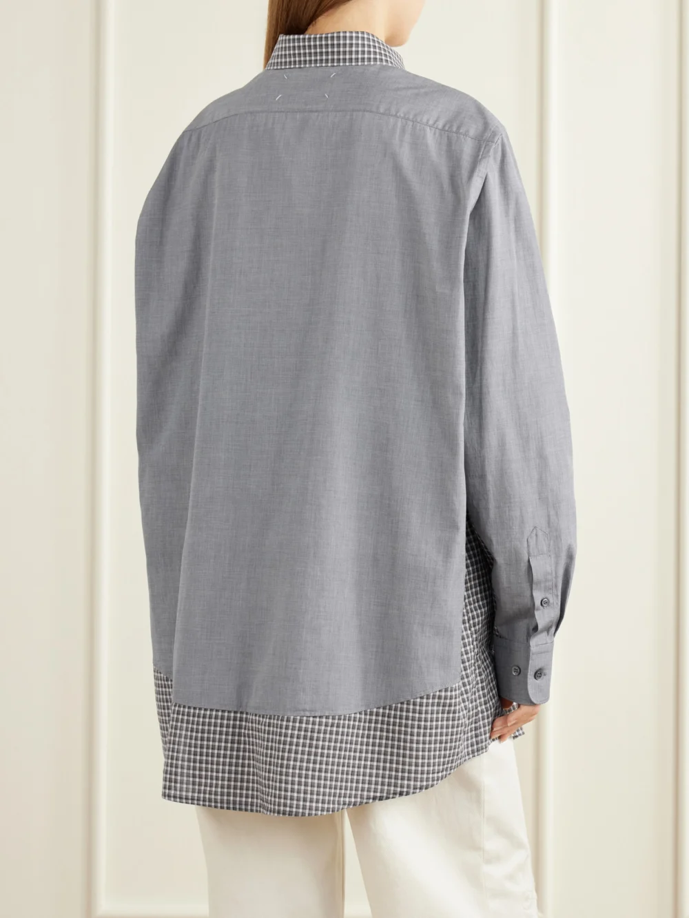 Back view of the Maison Margiela Double-layer Cotton-jersey Shirt