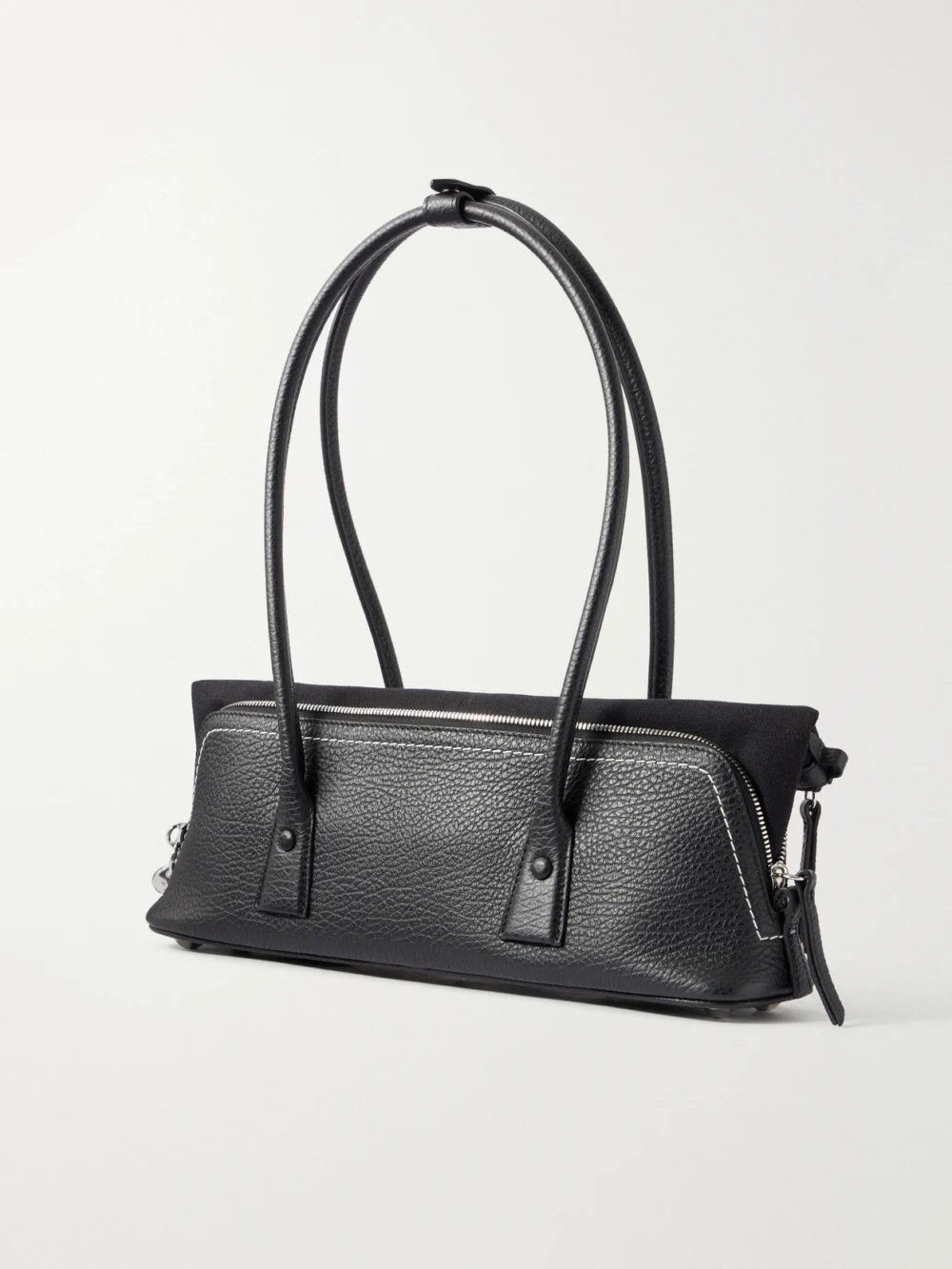 Back view of the Maison Margiela East West Canvas-trimmed Leather Shoulder Bag