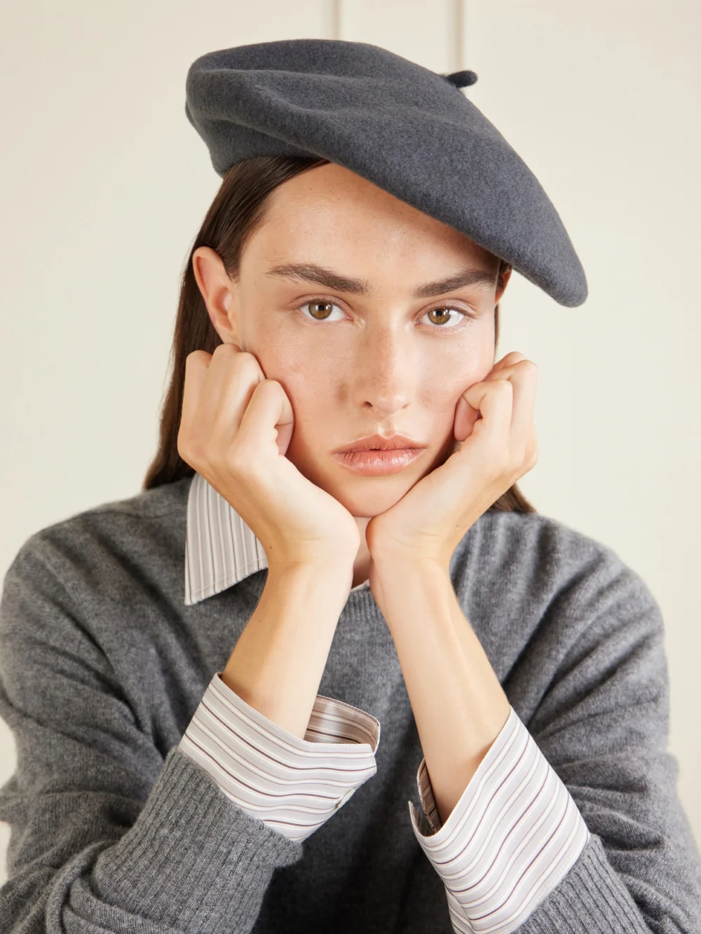 Maison Margiela Felted Wool Beret, styled view