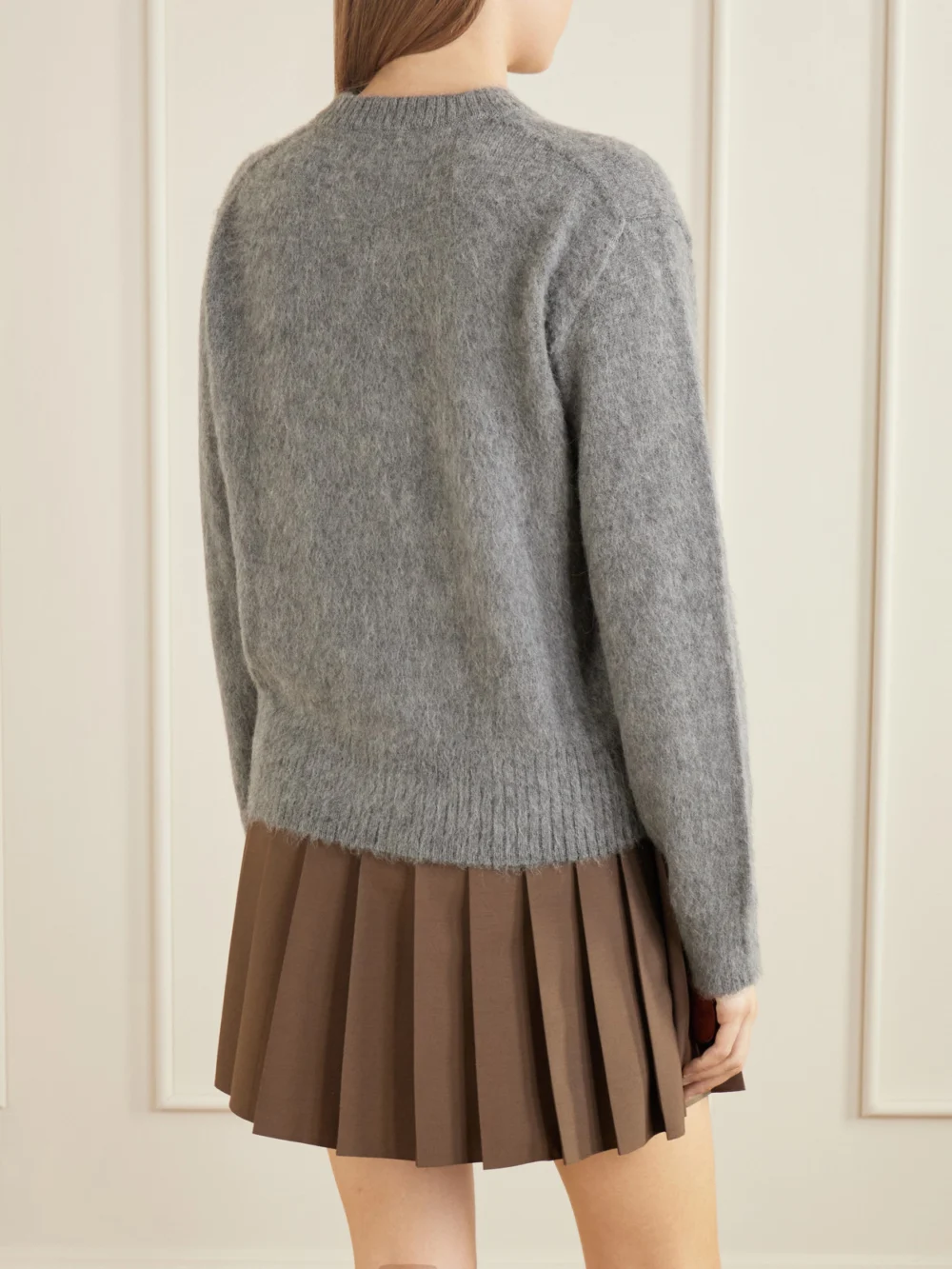 Back view of the Maison Margiela Floral Intarsia-knit Brushed Wool-blend Sweater