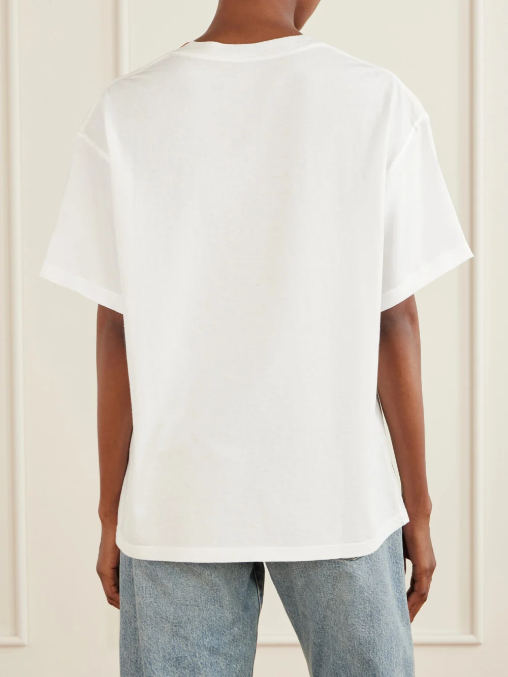 Back view of the Maison Margiela Floral-print Cotton-jersey T-shirt