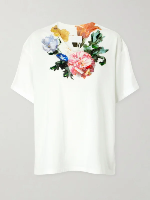 Maison Margiela Floral-print Cotton-jersey T-shirt