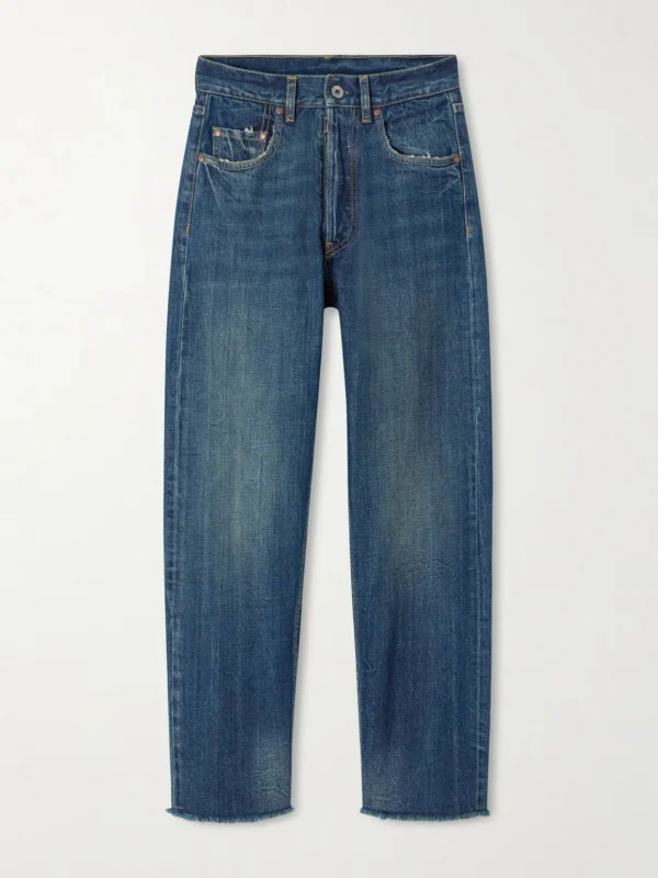 Maison Margiela Frayed Distressed Straight-leg Jeans