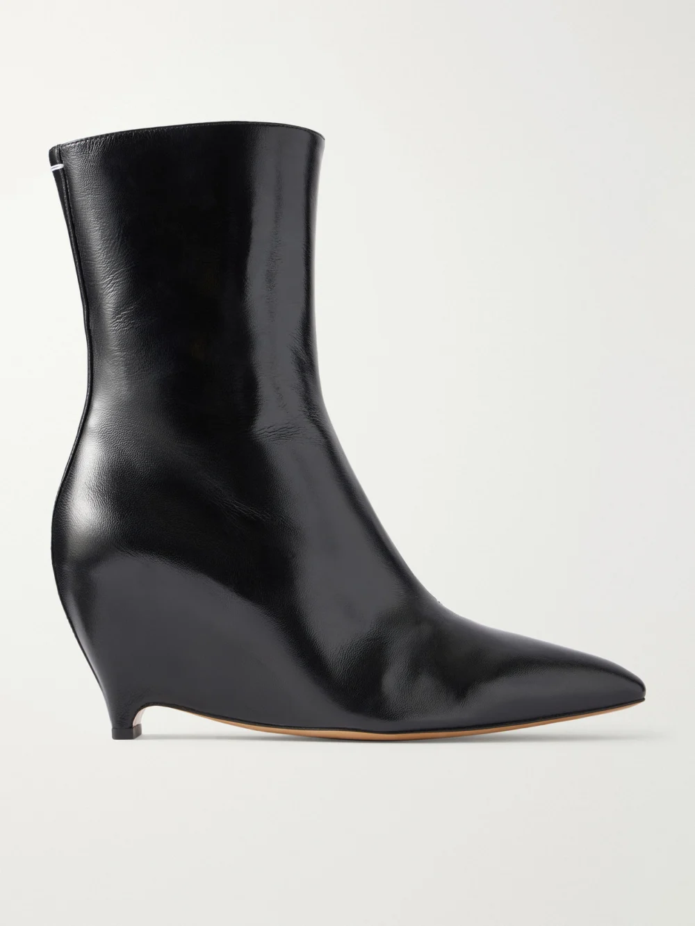 Maison Margiela Heel-less Leather Ankle Boots in black