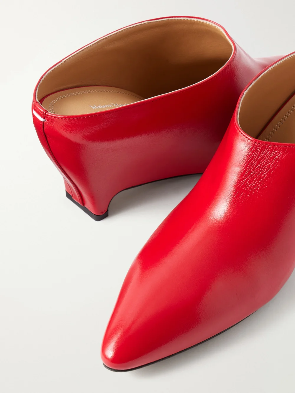Close-up detail of the Maison Margiela Heel-less Leather Mules