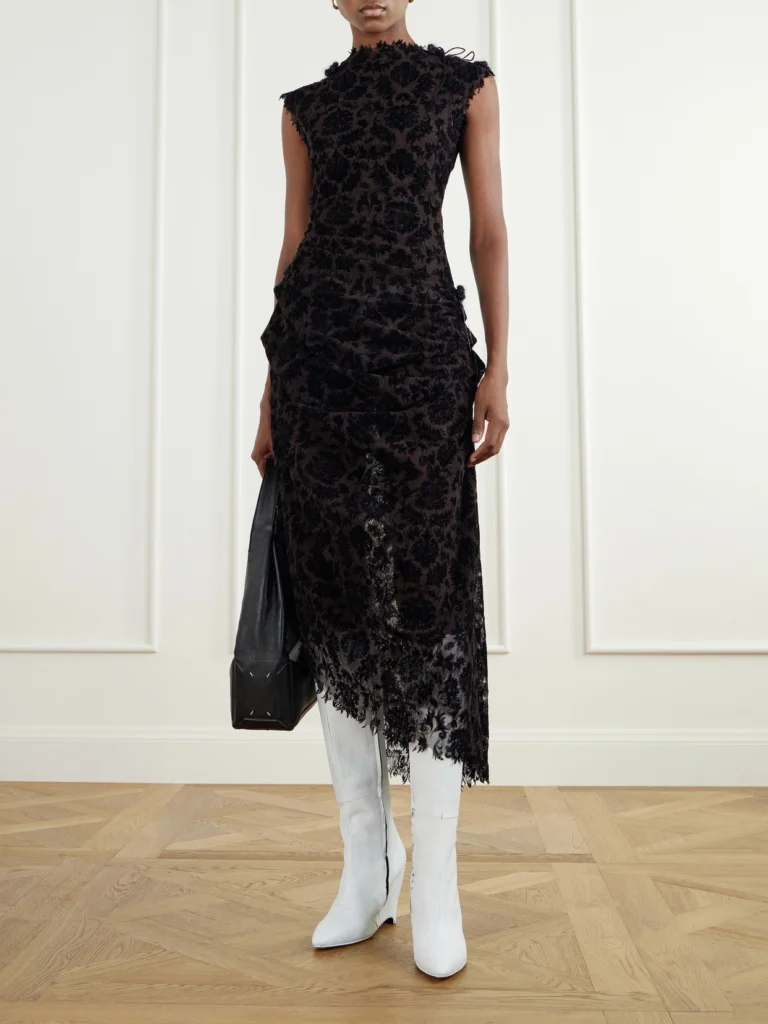 Maison Margiela Heel-less Painted Leather Knee-high Boots