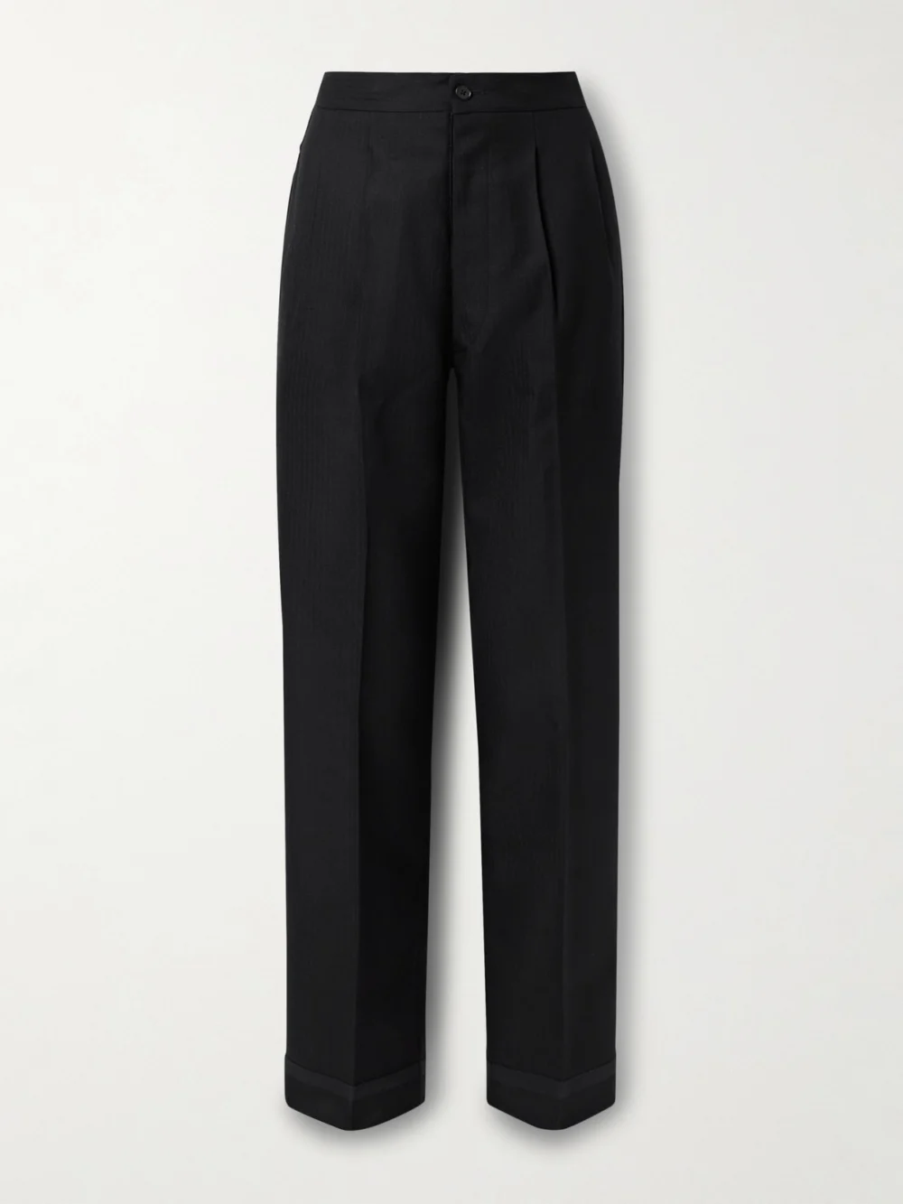 Maison Margiela Herringbone Wool Straight-leg Pants in black