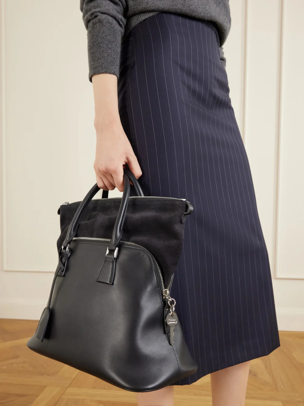Maison Margiela Leather and Suede Tote, styled view