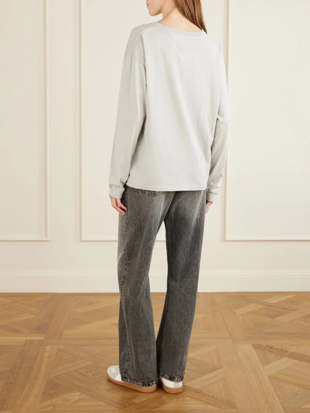 Back view of the Maison Margiela Logo-embroidered Cotton T-shirt