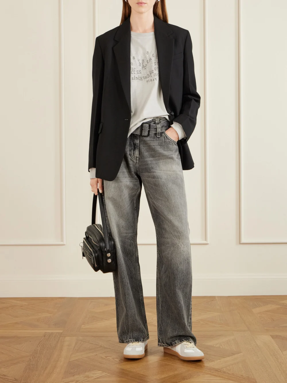 Maison Margiela Logo-embroidered Cotton T-shirt, worn by a model