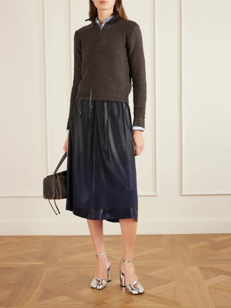 Maison Margiela Ombré Satin Midi Skirt