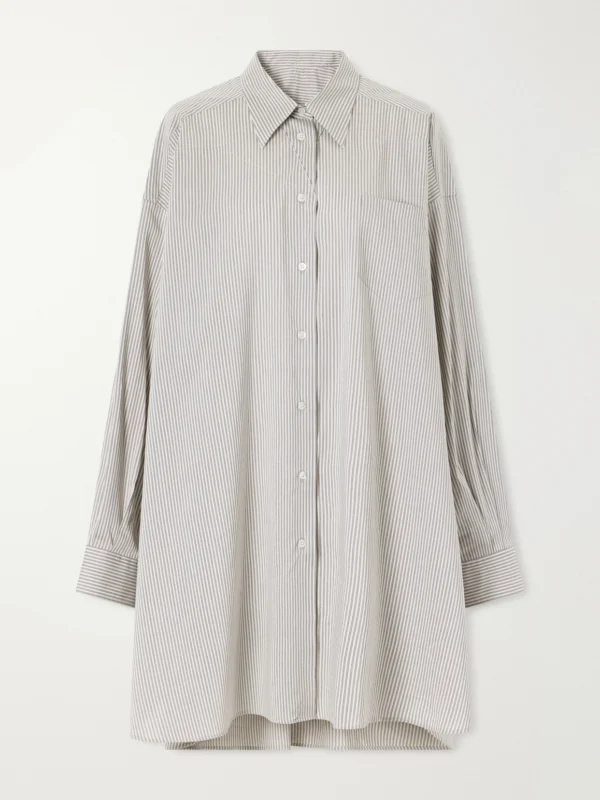 Maison Margiela Oversized Striped Cotton and Silk-blend Shirt