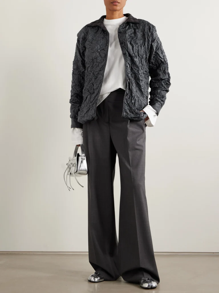 Maison Margiela Padded Wool-trimmed Quilted Crinkled Shell Jacket