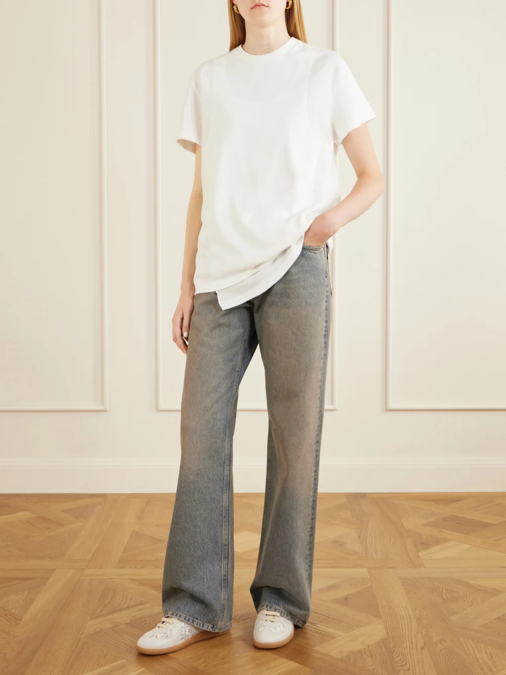 Maison Margiela Replica Lace and Leather Sneakers, styled view