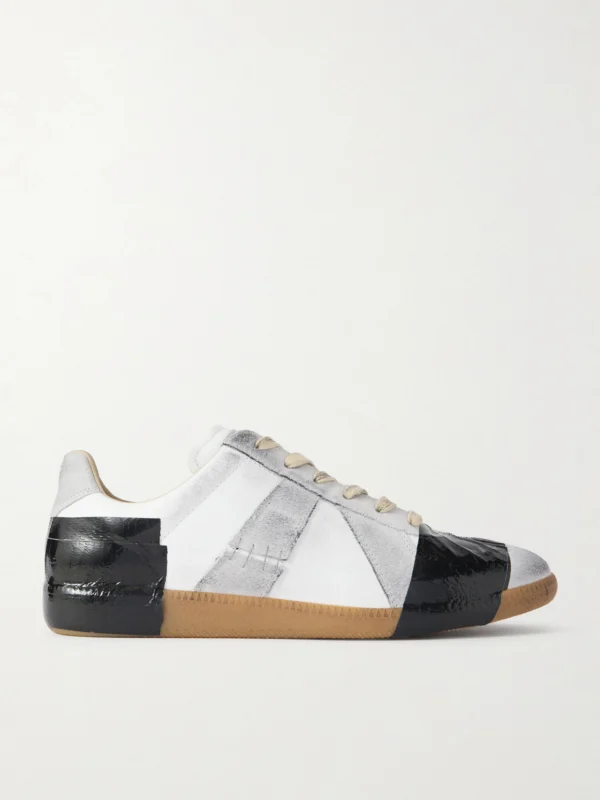 Maison Margiela Replica Leather and Suede Sneakers