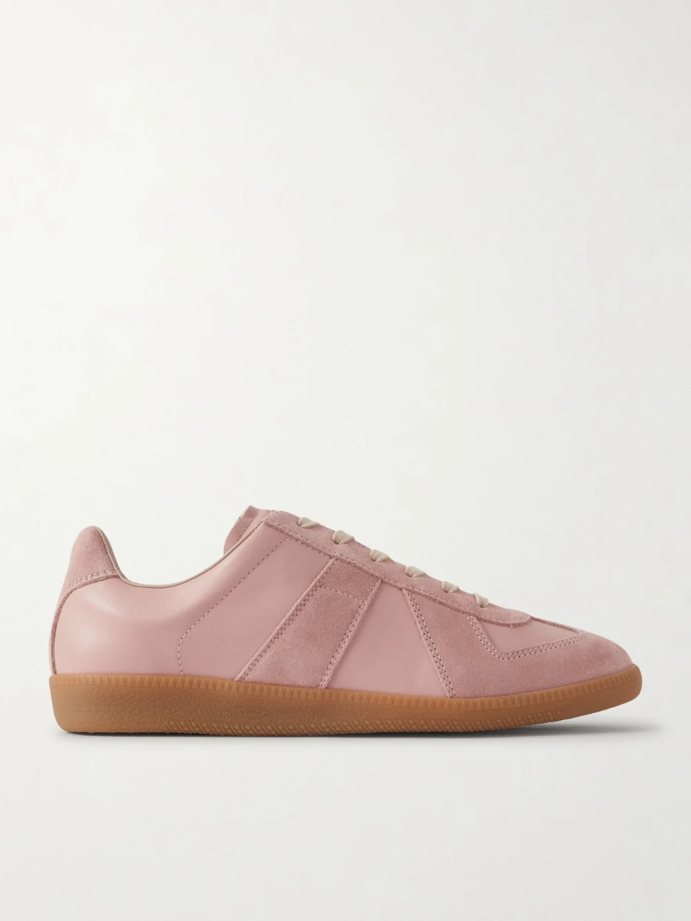 Maison Margiela Replica Suede and Leather Sneakers in peach