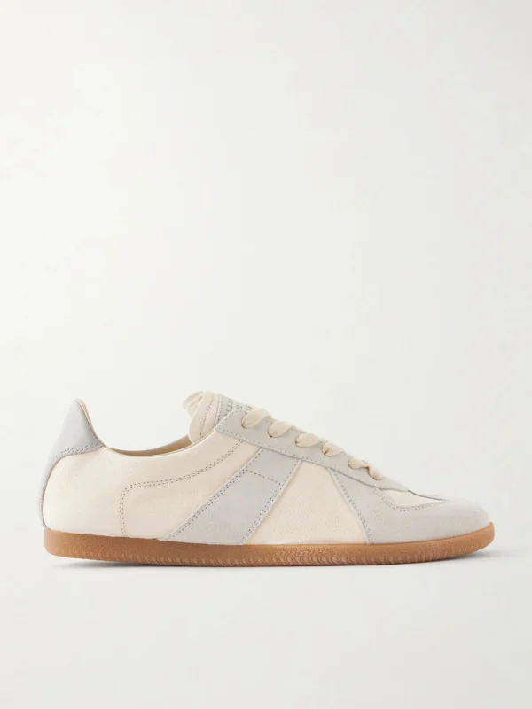 Maison Margiela Replica Suede-trimmed Textured-leather Sneakers