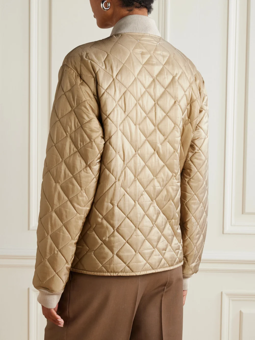Back view of the Maison Margiela Reversible Quilted Shell and Ribbed Cotton Jacket
