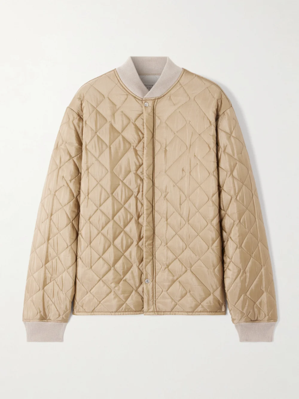 Maison Margiela Reversible Quilted Shell and Ribbed Cotton Jacket in beige