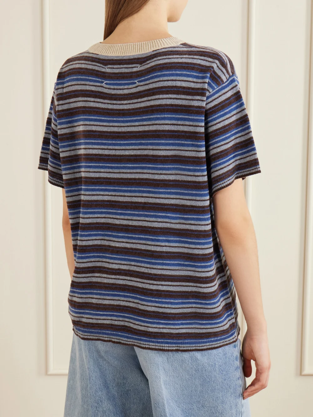 Back view of the Maison Margiela Striped Knitted T-shirt