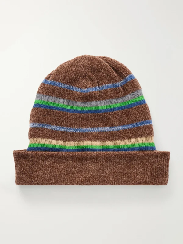 Maison Margiela Stripped Cotton and Wool-blend Beanie