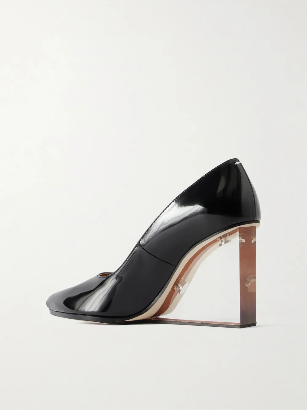 Back view of the Maison Margiela Tabi Claw Leather Wedge Pumps