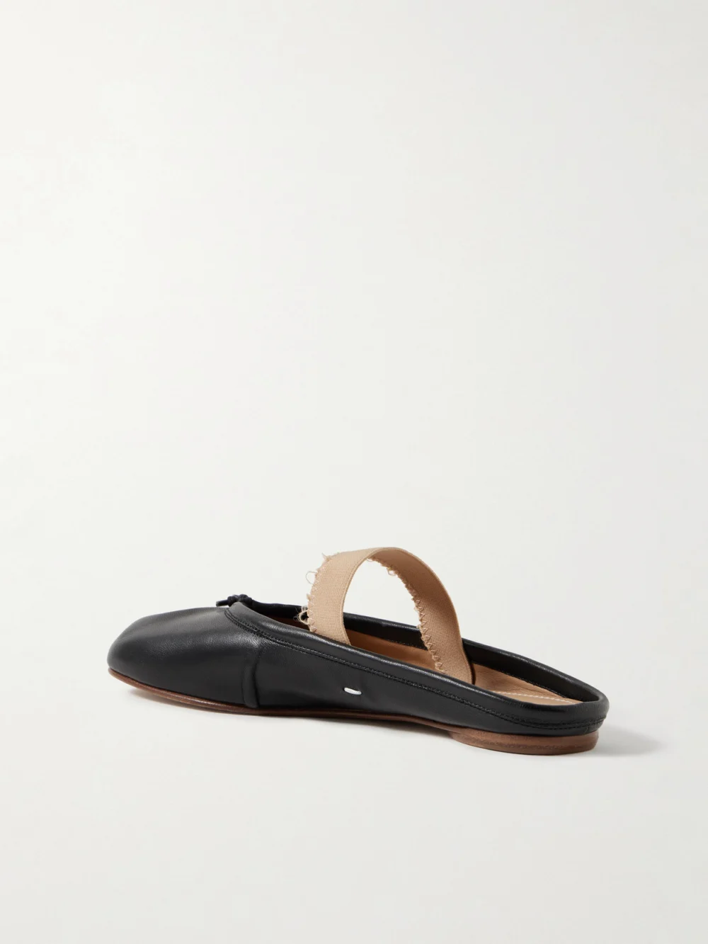 Back view of the Maison Margiela Tabi Frayed Split-toe Leather Ballet Flats