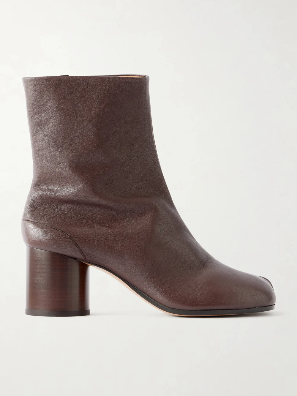 Maison Margiela Tabi Leather Ankle Boots in brown