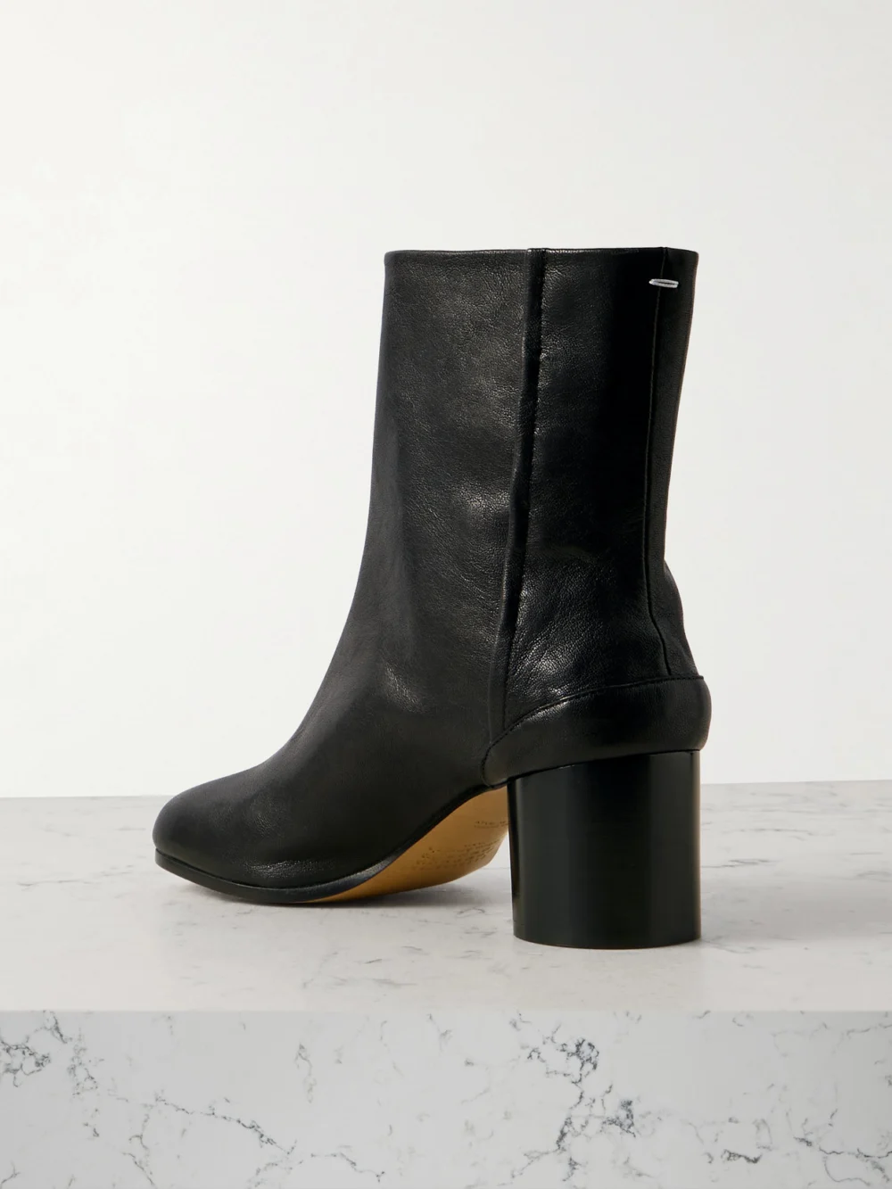 Back view of the Maison Margiela Tabi Split-toe Leather Ankle Boots