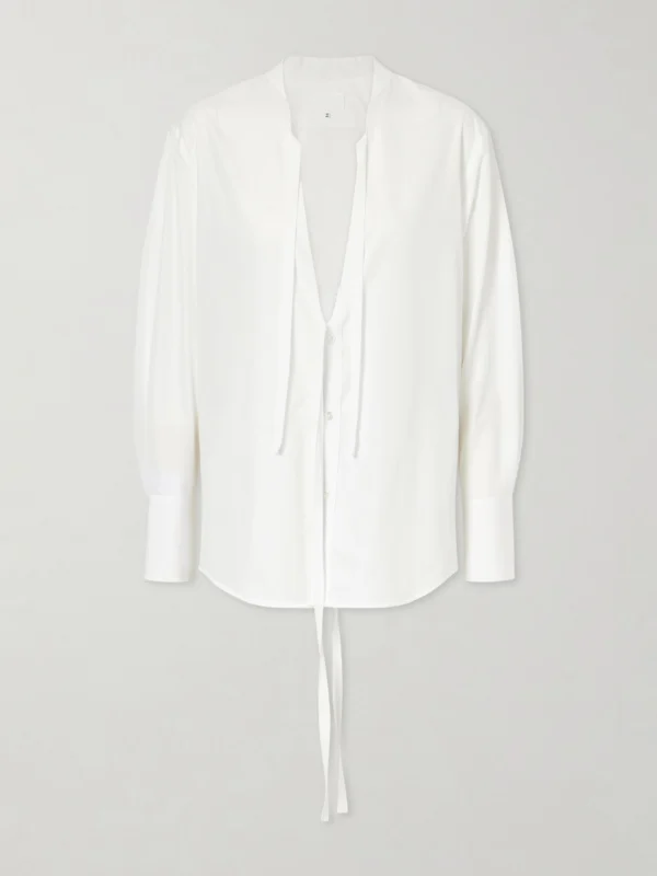 Maison Margiela Tie-detailed Cotton Blouse