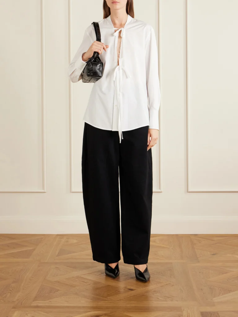 Maison Margiela Tie-detailed Cotton Blouse
