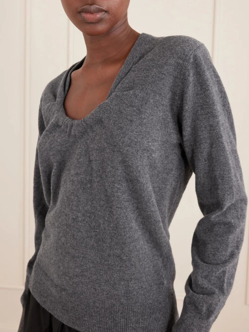 Close-up detail of the Maison Margiela Twist Virgin Wool Sweatshirt