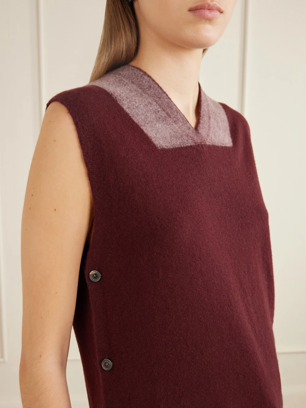 Close-up detail of the Maison Margiela Virgin Wool Tank