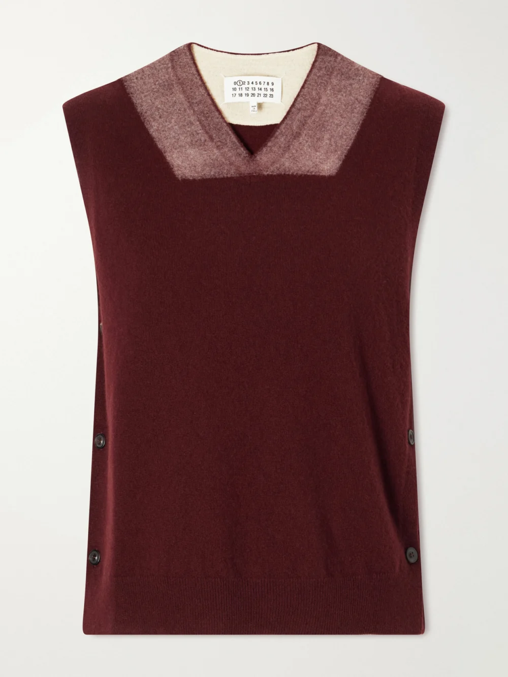 Maison Margiela Virgin Wool Tank in burgundy