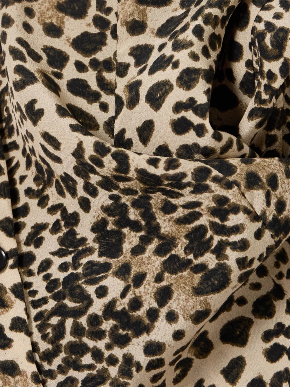 Close-up detail of the Maison Mayle Buenadea Leopard-print Silk Crepe De Chine Midi Dress