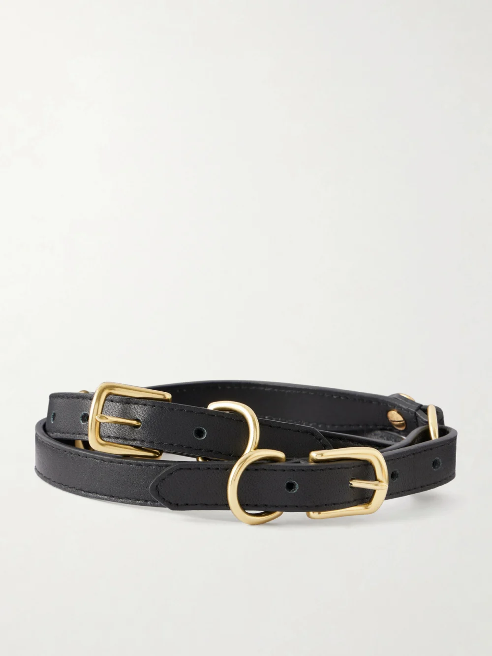 Maison Mayle Corsita Embellished Leather Belt in black