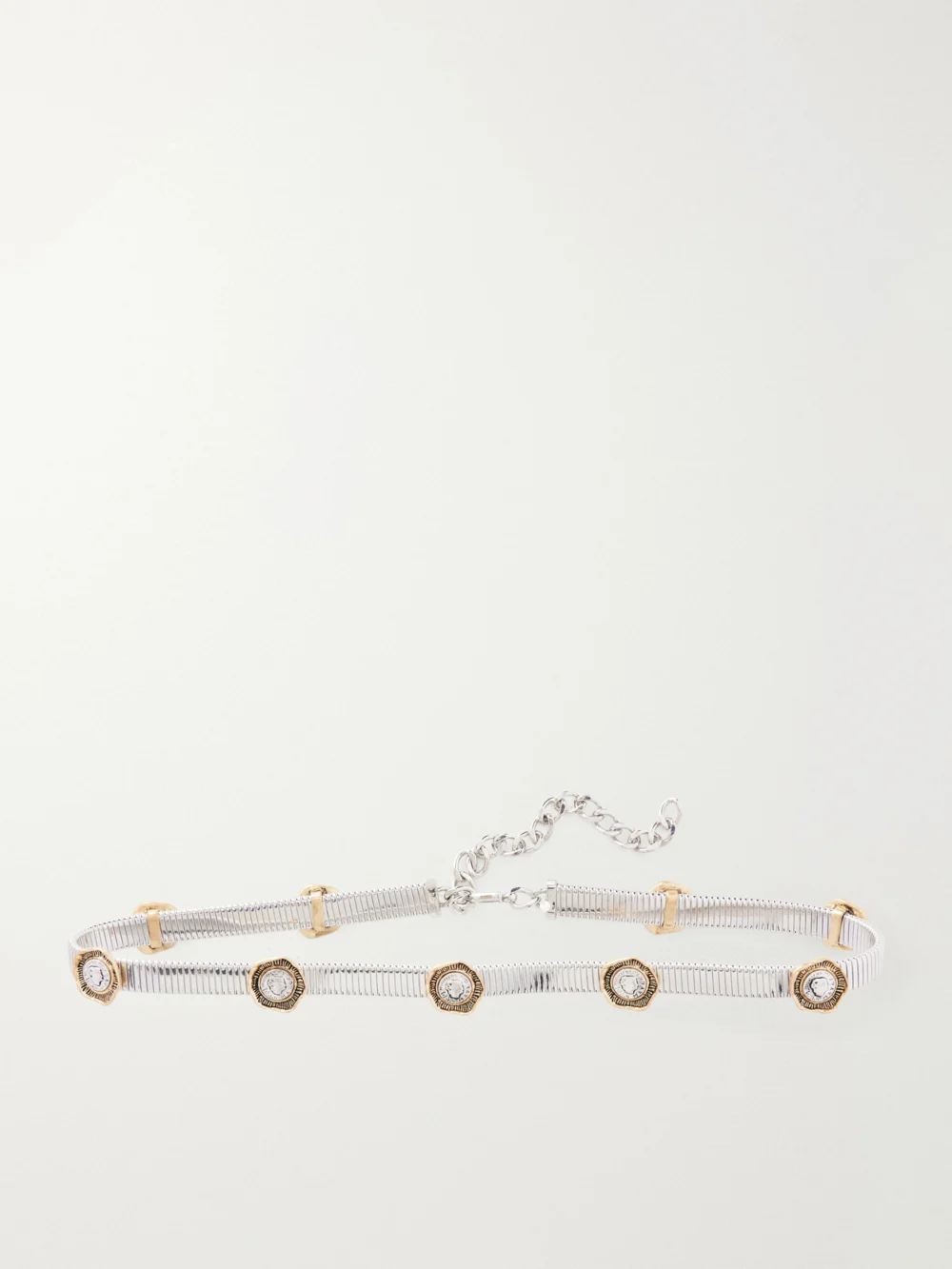 Maison Mayle Flora Embellished Silver-tone Belt in multi