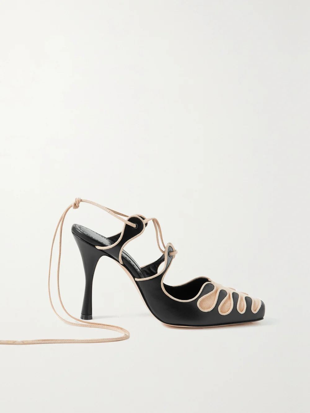 Manolo Blahnik Antero 105 Leather and Suede Pumps in black