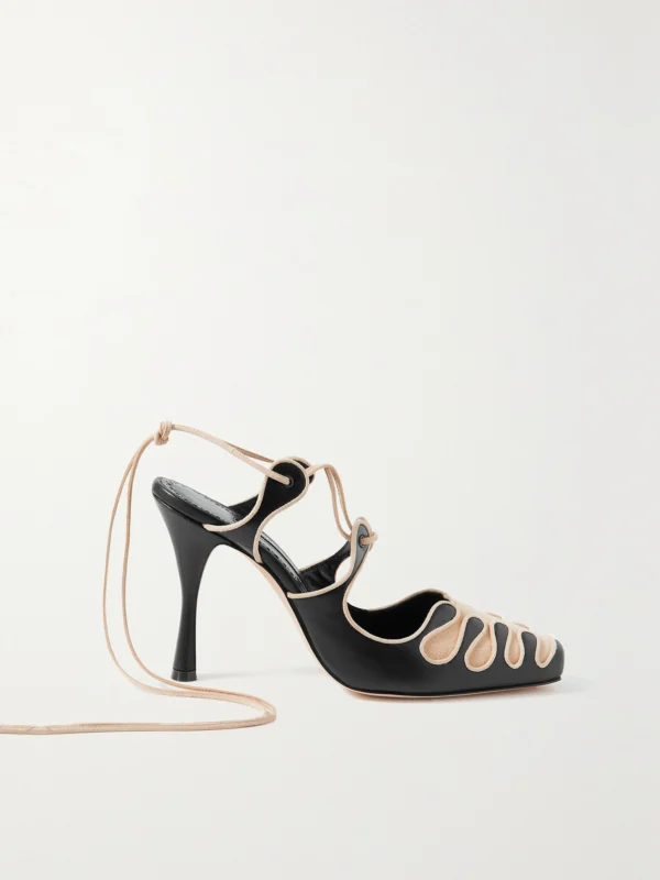 Manolo Blahnik Antero 105 Leather and Suede Pumps