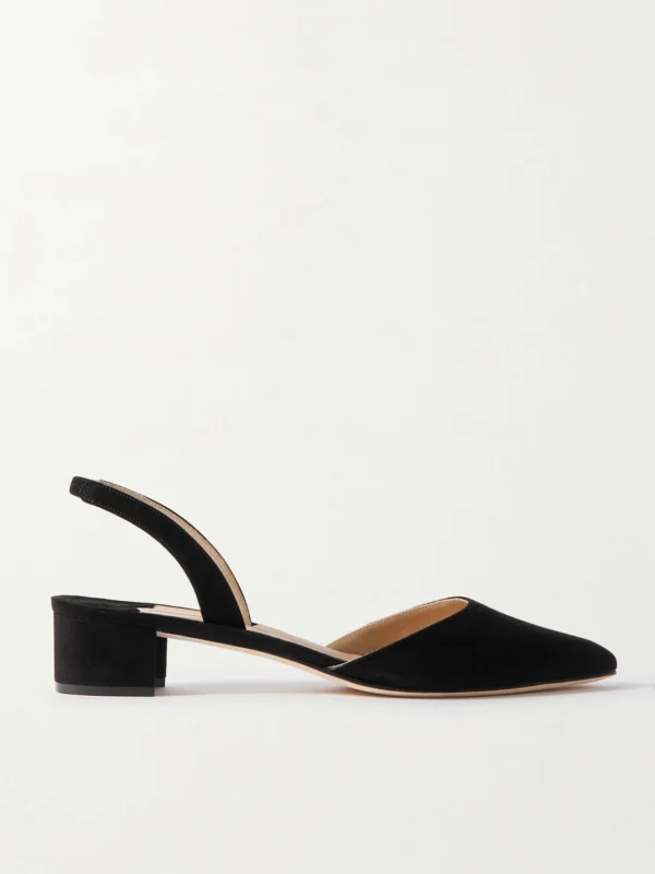 Manolo Blahnik Aspro 30 Suede Slingback Pumps