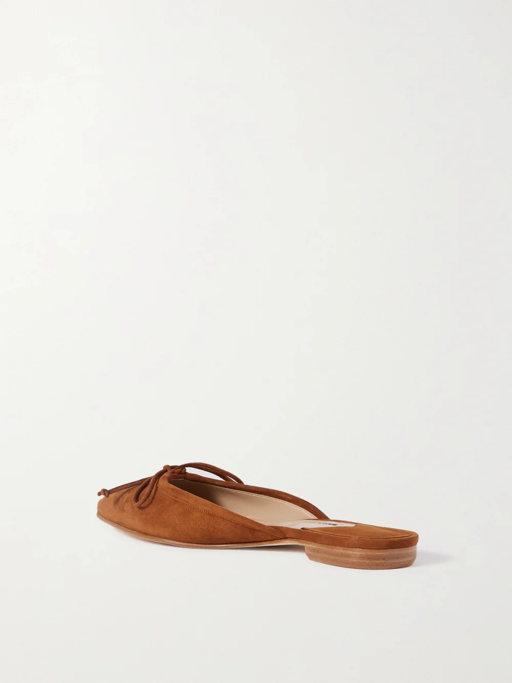 Back view of the Manolo Blahnik Ballerimu Bow-detailed Suede Ballet Flats
