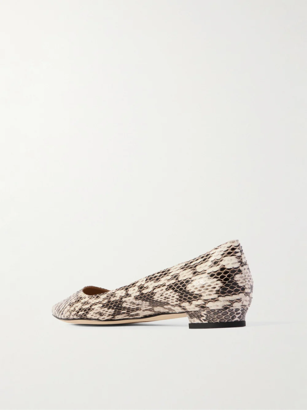 Back view of the Manolo Blahnik Bb 10 Snake-effect Leather Point-toe Flats