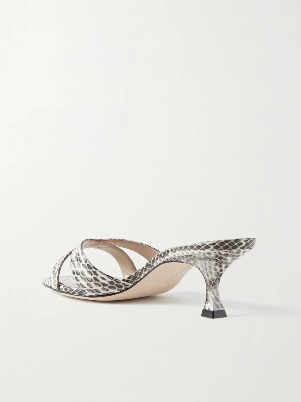 Back view of the Manolo Blahnik Callamu 50 Elaphe Mules