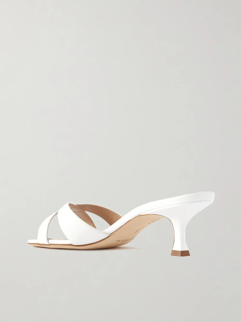 Back view of the Manolo Blahnik Callamu 50 Patent Leather Mules