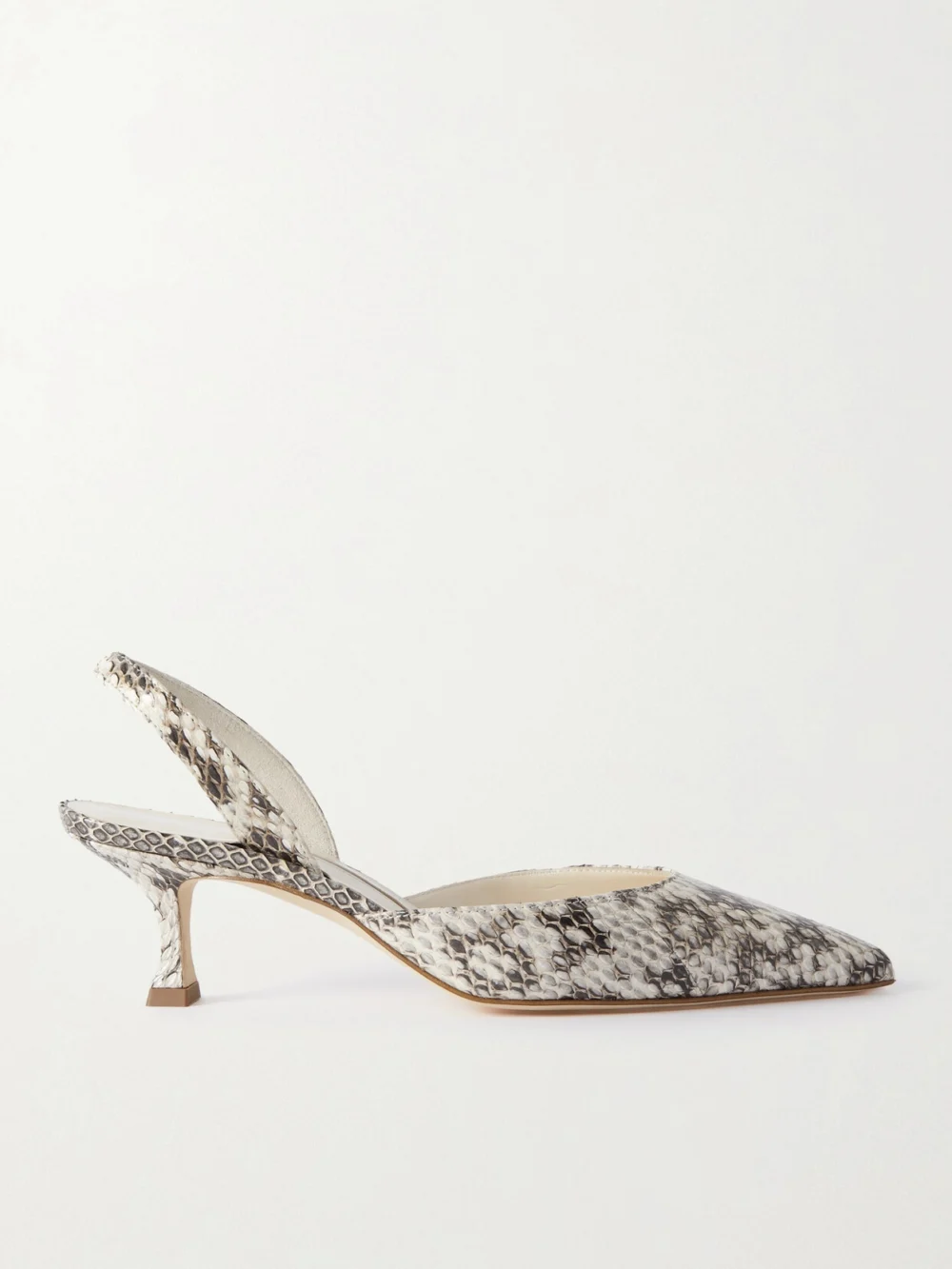 Manolo Blahnik Carolyn 50 Elaphe Slingback Pumps in snake print