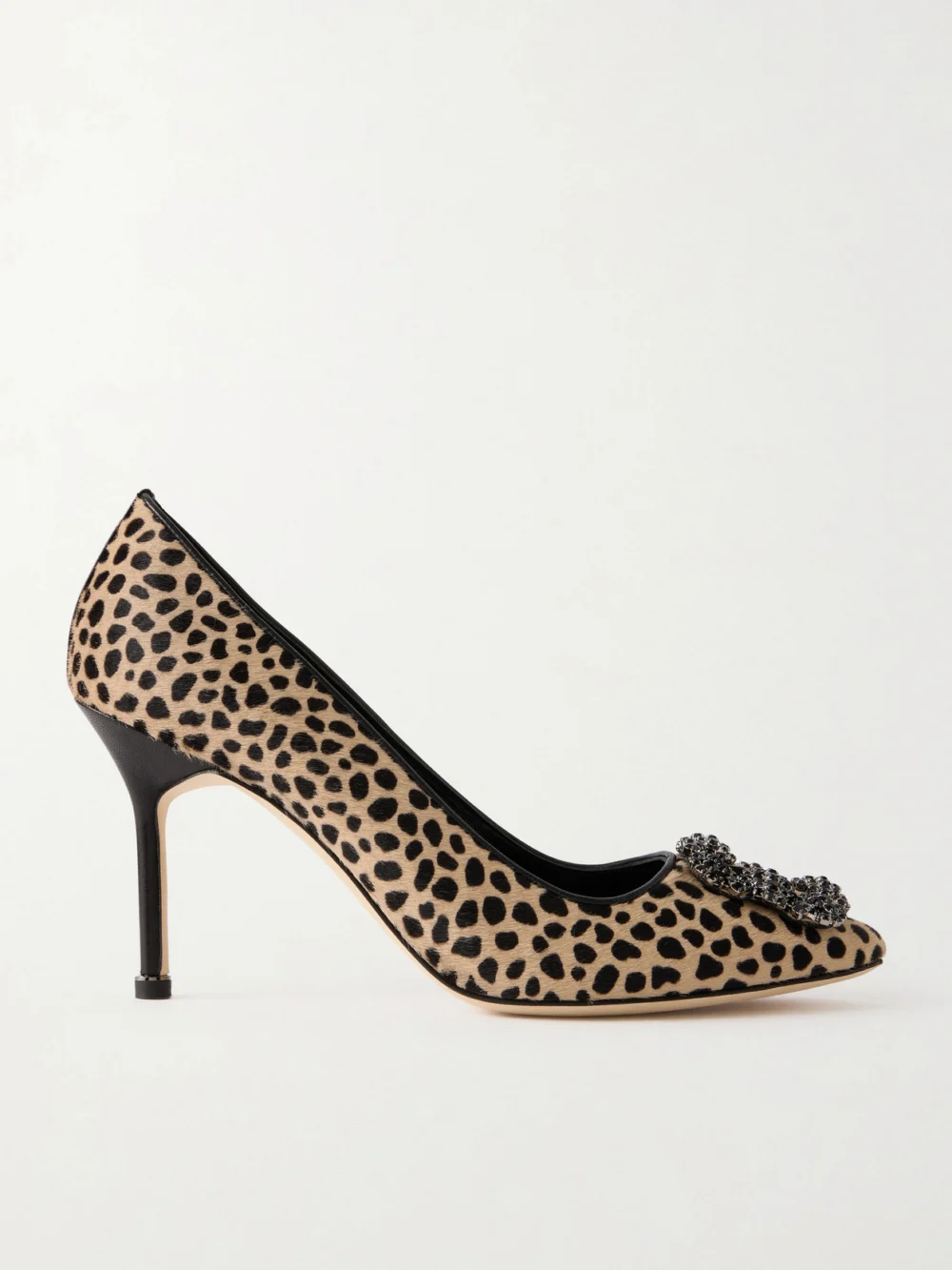 Manolo Blahnik Hangisi 90 Embellished Leopard-print Calf Hair Pumps in leopard print